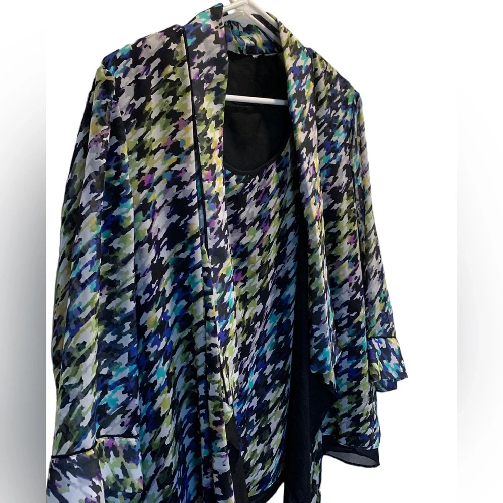 2-Piece Checked Tank & Jacket Set Size Large